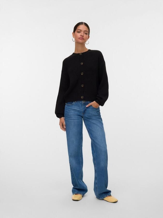 Vero Moda Relaxed fit gebreid jack met enkele knoopsluiting model 'LEA' - Foto 4
