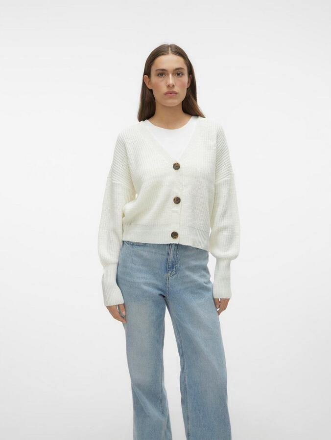 Vero Moda Regular fit gebreid jack met sierknopen model 'LEA' - Foto 4