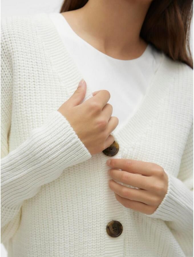 Vero Moda Regular fit gebreid jack met sierknopen model 'LEA' - Foto 3