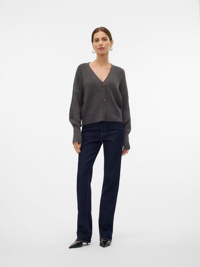 Vero Moda Loose fit gebreid jack met sierknopen model 'LEA' - Foto 4