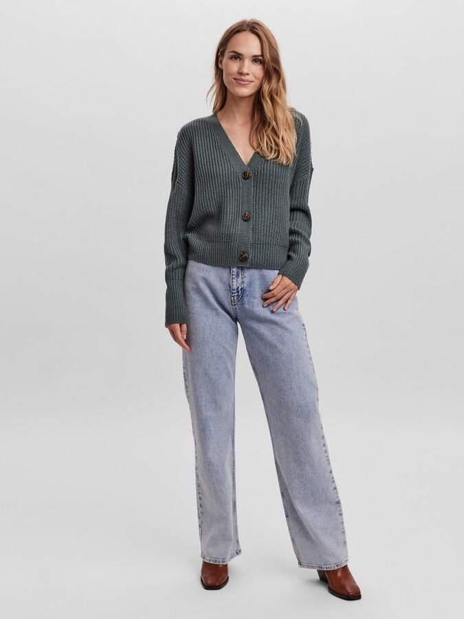 Vero Moda Regular fit gebreid jack met sierknopen model 'LEA' - Foto 4