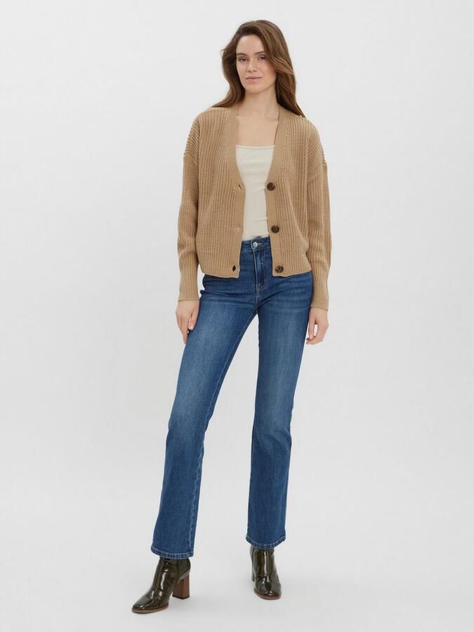 Vero Moda Regular fit gebreid jack met sierknopen model 'LEA' - Foto 5