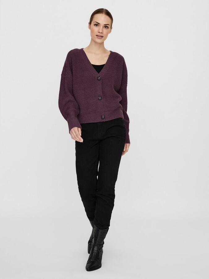 Vero Moda Regular fit gebreid jack met sierknopen model 'LEA' - Foto 4