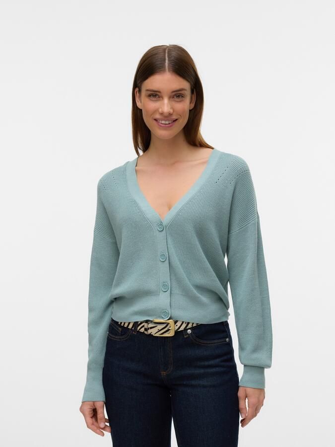 Vero Moda Vest VMNEWLEXSUN LS SHORT V-NECK CAR GA NOOS - Foto 6