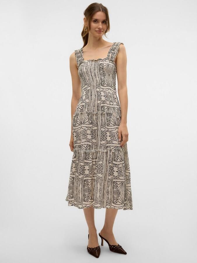 Vero Moda Zomerjurk VM NY SL SMOCK CALF DRESS WVN GA - Foto 4