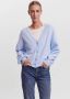 VERO MODA gebreid vest VMDOFFY van gerecycled polyester lichtblauw - Thumbnail 2
