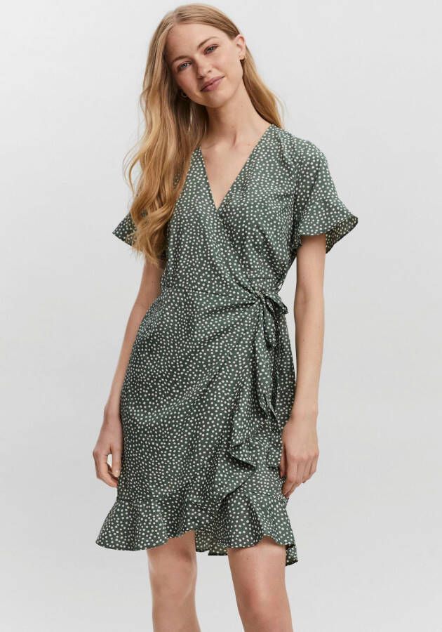 VERO MODA wikkeljurk VMHENNA van gerecycled polyester groen
