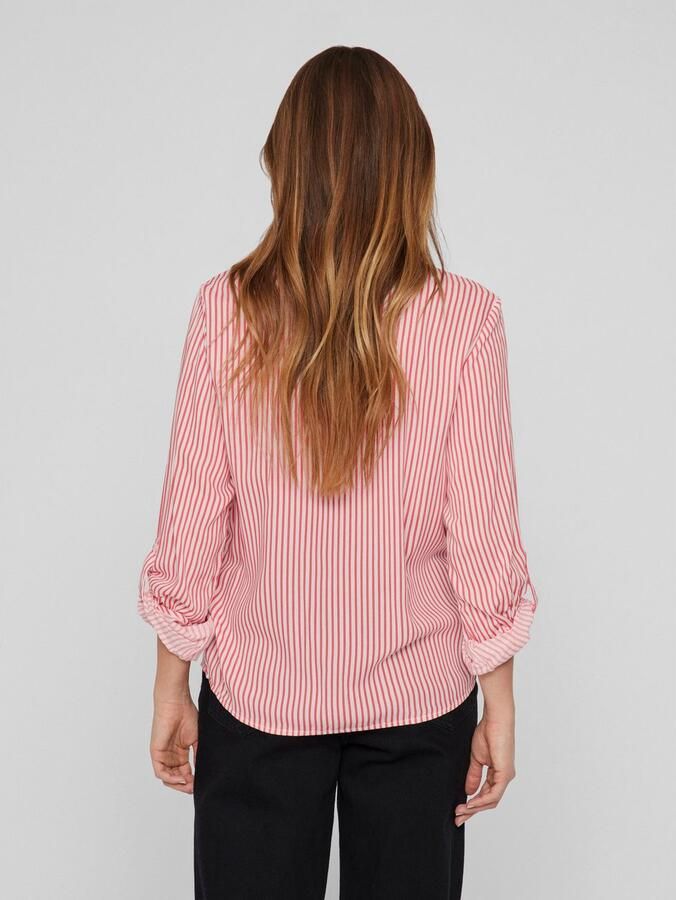 Vila Regular fit blouse met doorknoopsluiting model 'ROSA' - Foto 4