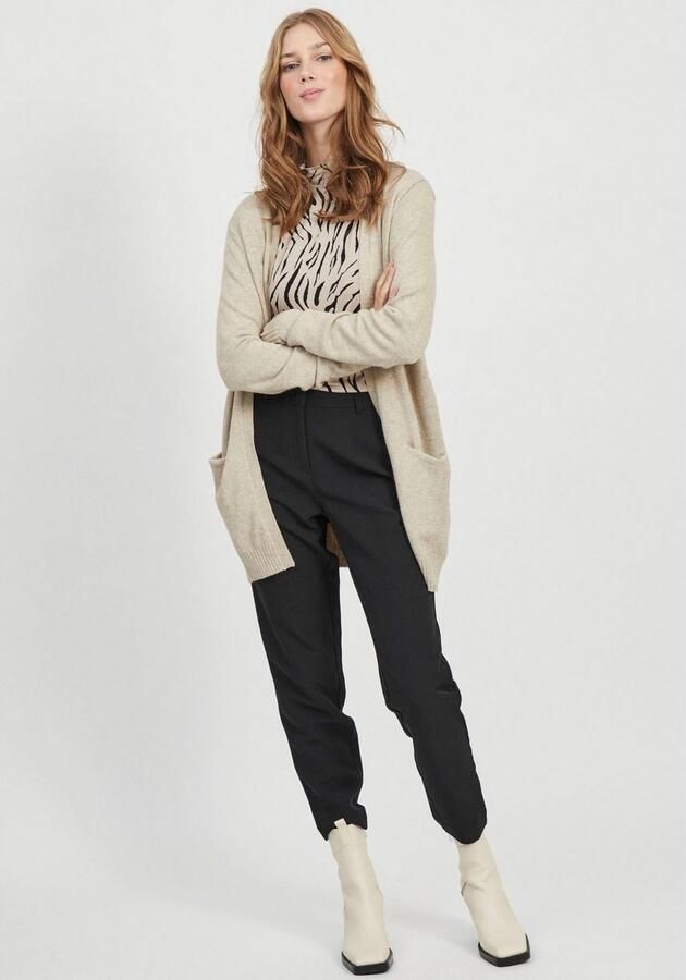 Vila Beige Gebreid Vest Herfst Winter Collectie Beige Dames - Foto 6