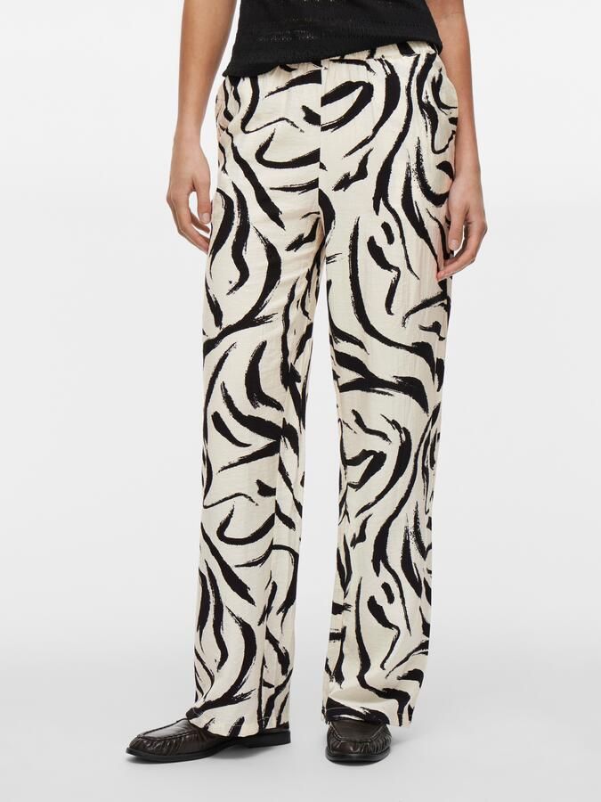 Vila Loose fit stoffen broek met structuurmotief model 'CLO' - Foto 7