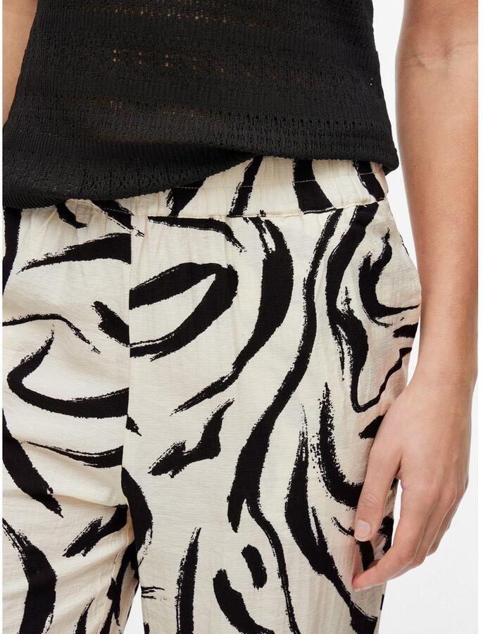 Vila Loose fit stoffen broek met structuurmotief model 'CLO'