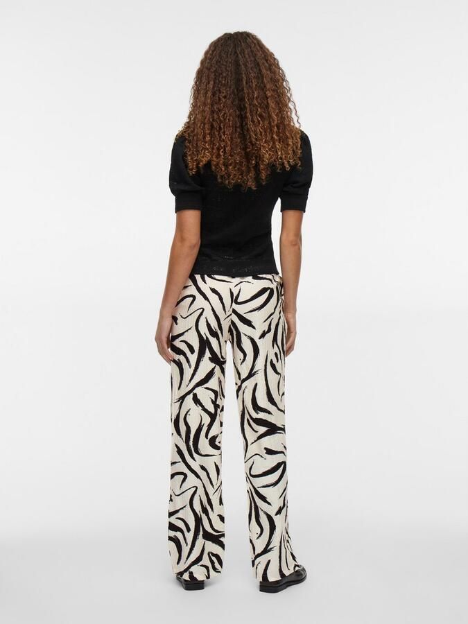 Vila Loose fit stoffen broek met structuurmotief model 'CLO' - Foto 4