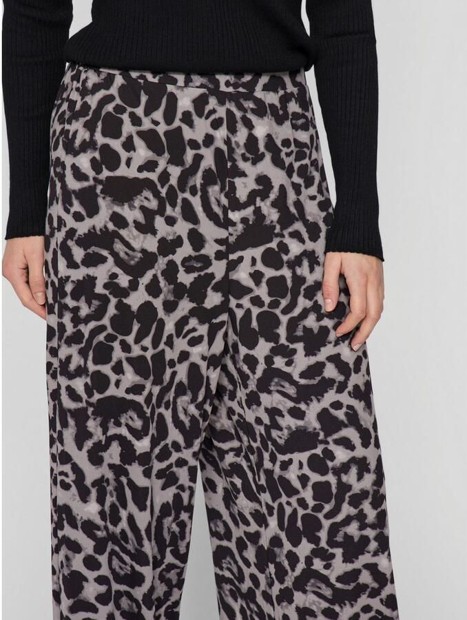 VILA wide leg regular waist casual broek grijs - Foto 3