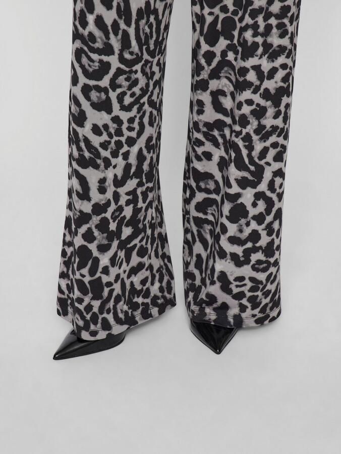 VILA wide leg regular waist casual broek grijs - Foto 4