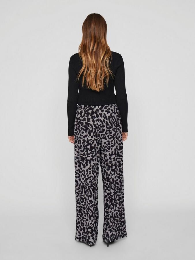 VILA wide leg regular waist casual broek grijs - Foto 6