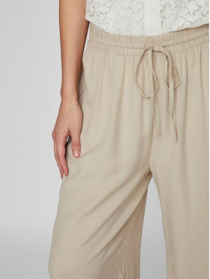 Vila Straight leg stoffen broek met steekzakken model 'PRICIL'