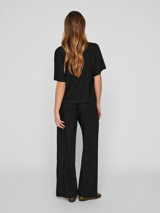 Vila Straight leg stoffen broek met steekzakken model 'PRICIL' - Foto 7