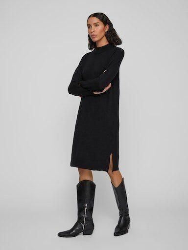 Vila Gebreide jurk VIRIL CREW NECK L S MIDI DRESS NOOS - Foto 4
