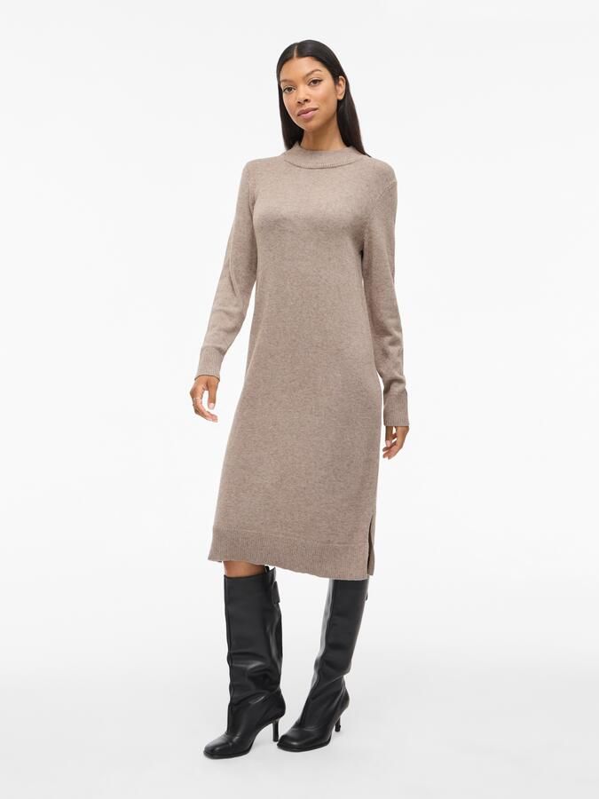 Vila Gebreide jurk VIRIL CREW NECK L S MIDI DRESS NOOS - Foto 6