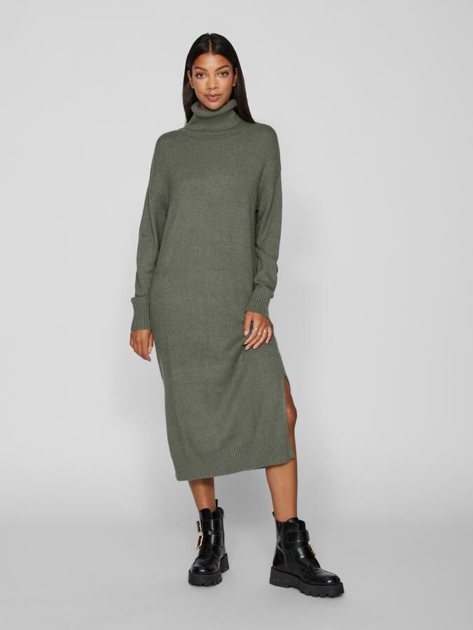 Vila Gebreide jurk VIRIL ROLL NECK L S MIDI DRESS NOOS - Foto 5