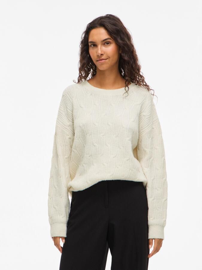 Vila Gebreide trui SSIA O-NECK L S CABEL KNIT TOP -NOOS - Foto 6