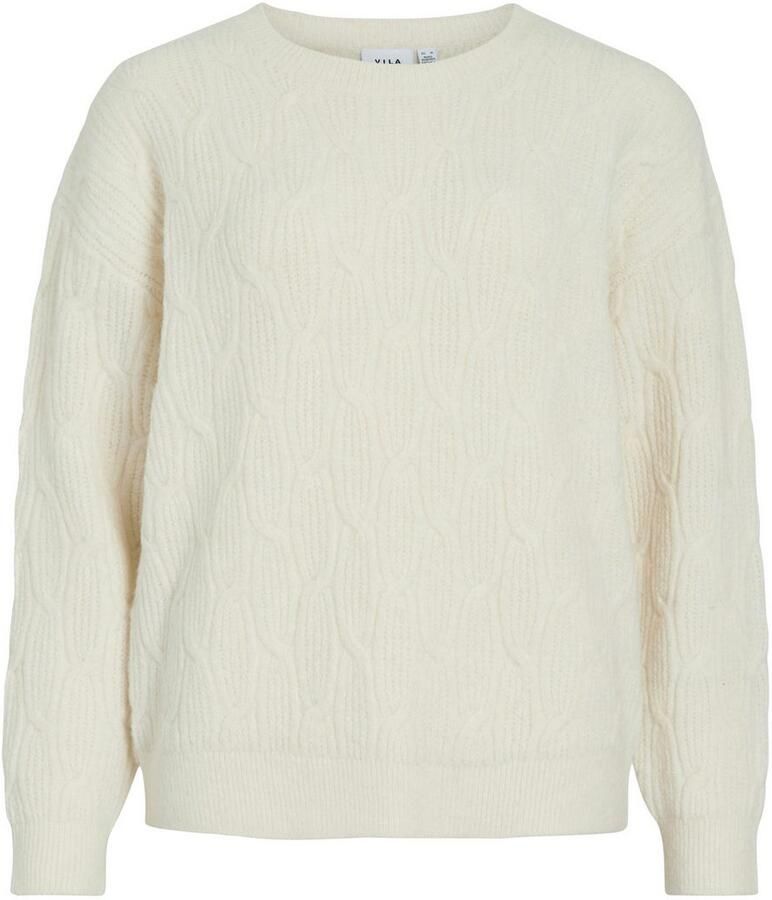 Vila Gebreide trui SSIA O-NECK L S CABEL KNIT TOP -NOOS