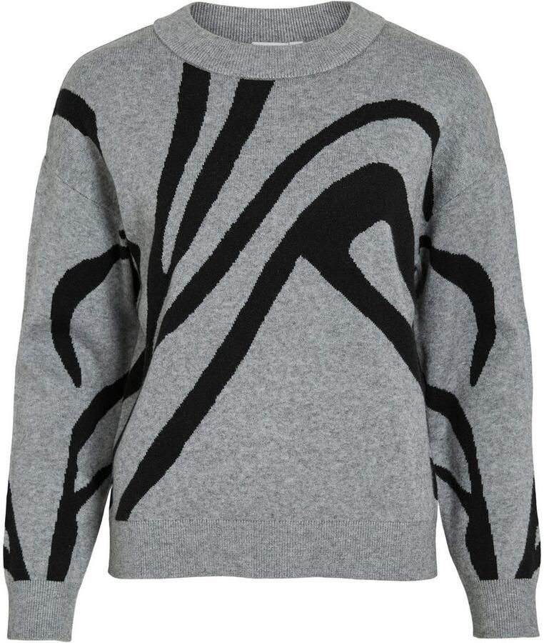 Vila Gebreide pullover van viscosemix met ronde hals - Foto 2