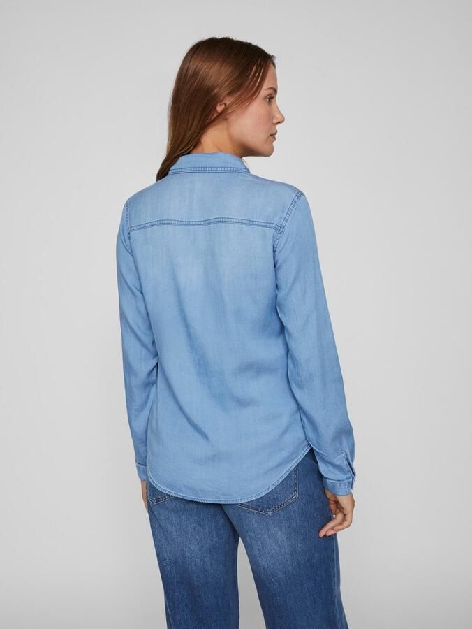 Vila Lichtblauwe Denim Overhemd Lange Mouwen Blue Dames - Foto 5