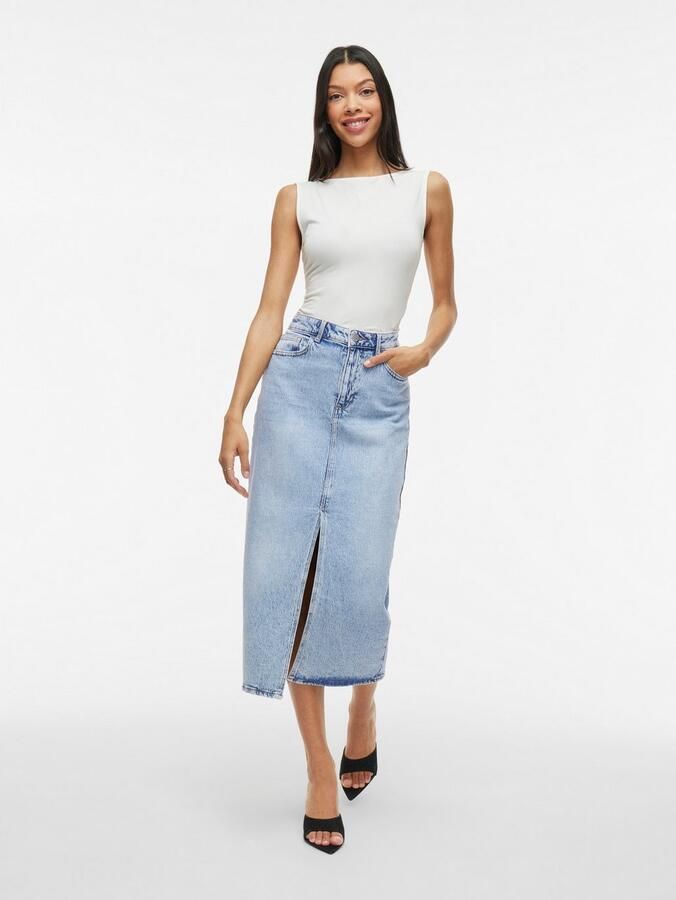 Vila Jeans rok VIJAF HW MIDI DENIM SKIRT-NOOS - Foto 7