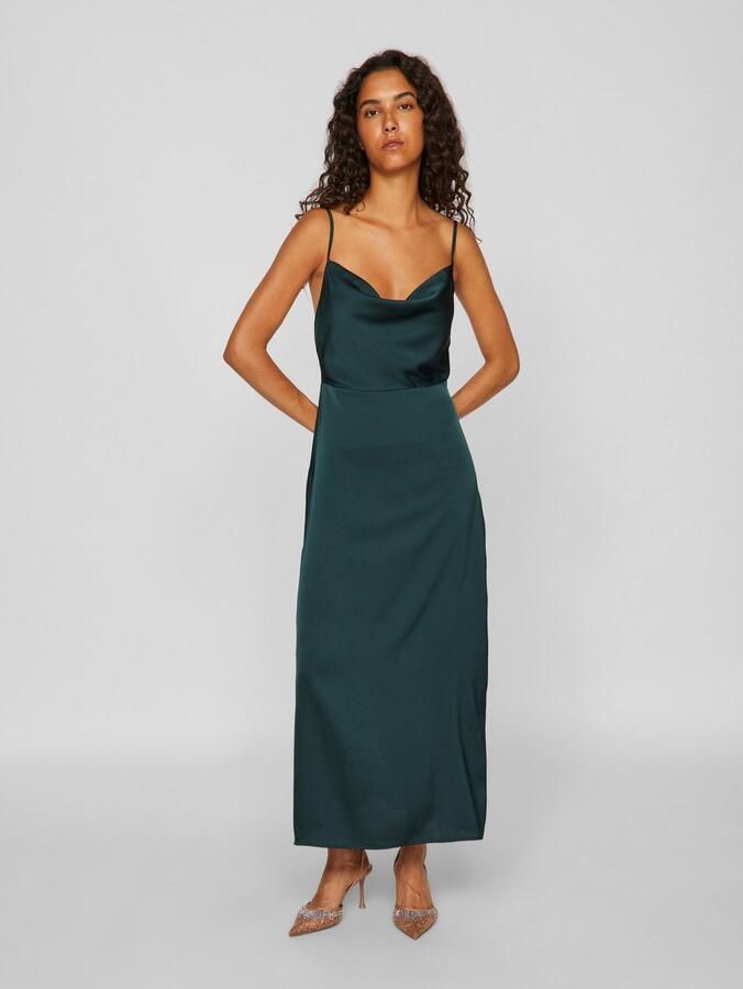 Vila Midi-jurk van satijn met cascadehals model 'RAVENNA' - Foto 3