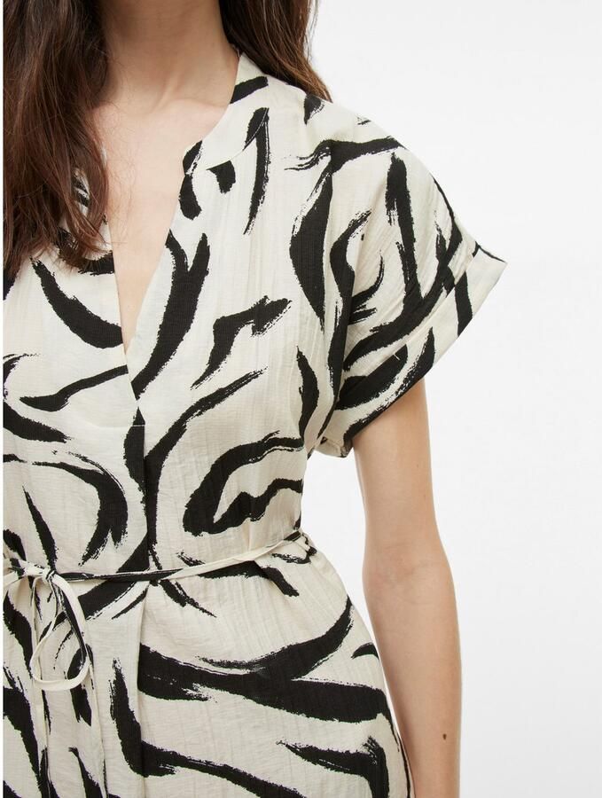 Vila Knielange jurk met strikceintuur model 'CLO'