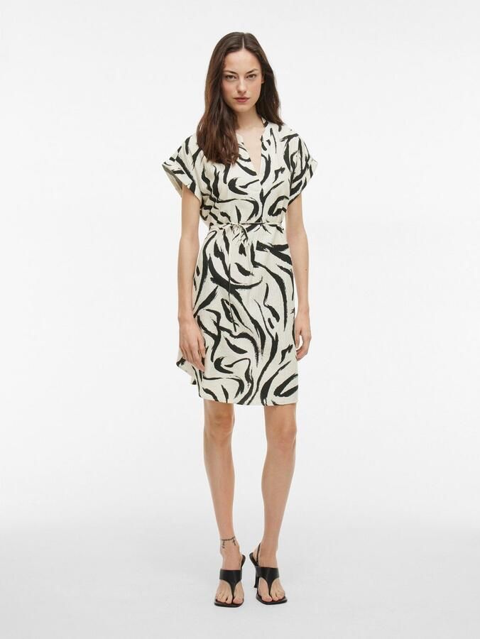 Vila Knielange jurk met strikceintuur model 'CLO' - Foto 4