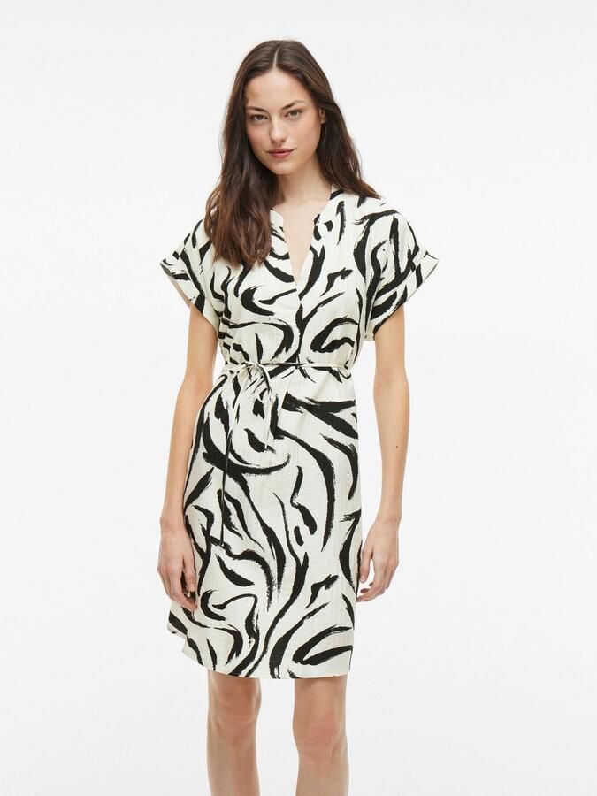 Vila Knielange jurk met strikceintuur model 'CLO' - Foto 8