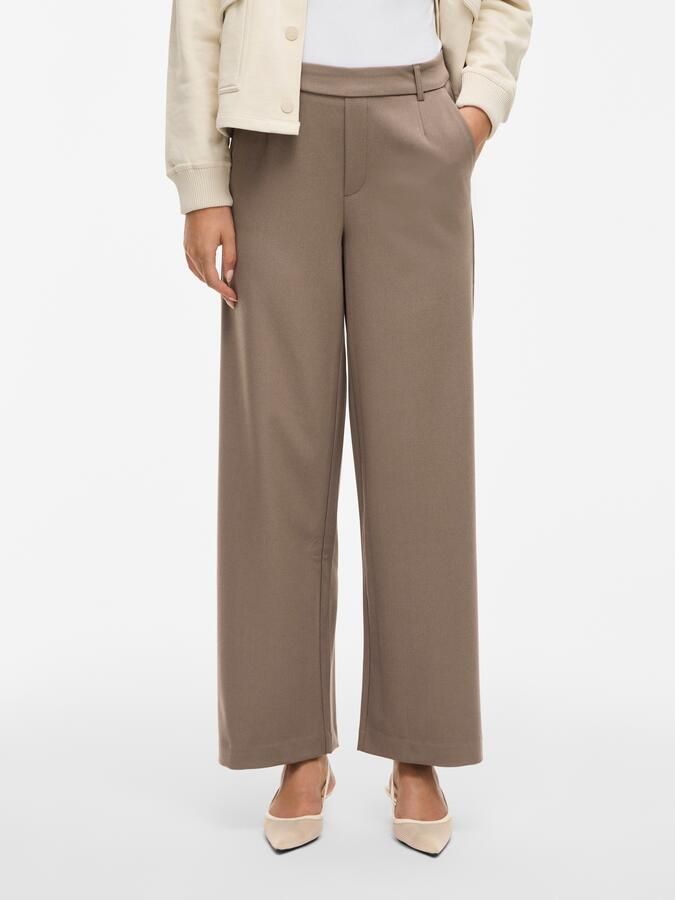 VILA wide leg high waist casual broek taupe - Foto 7