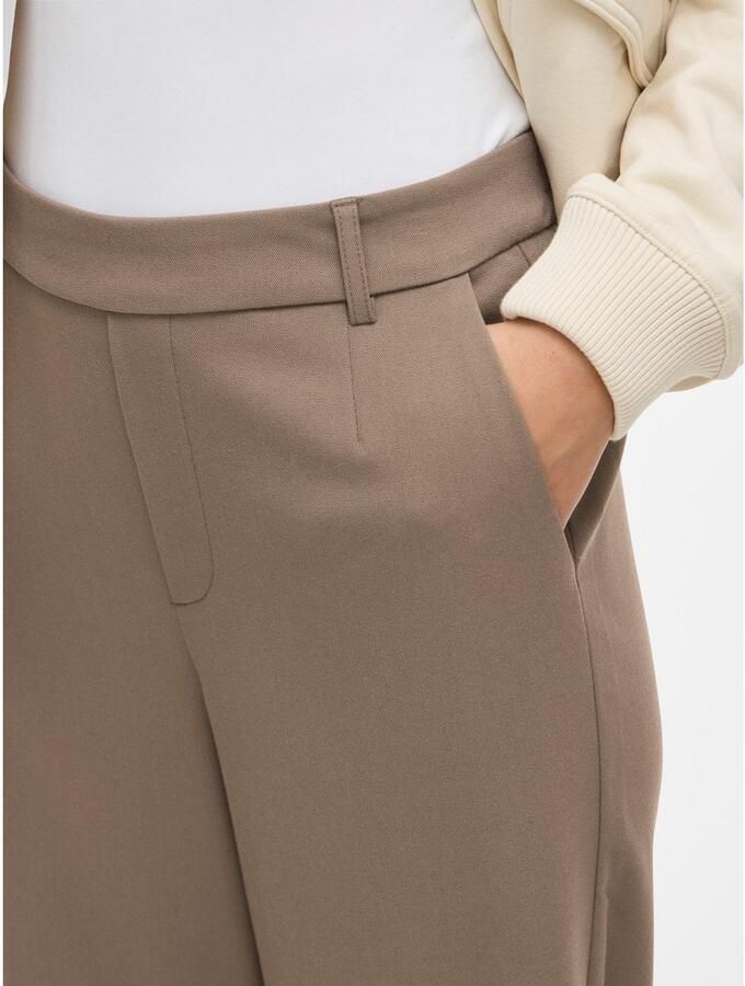 VILA wide leg high waist casual broek taupe - Foto 3