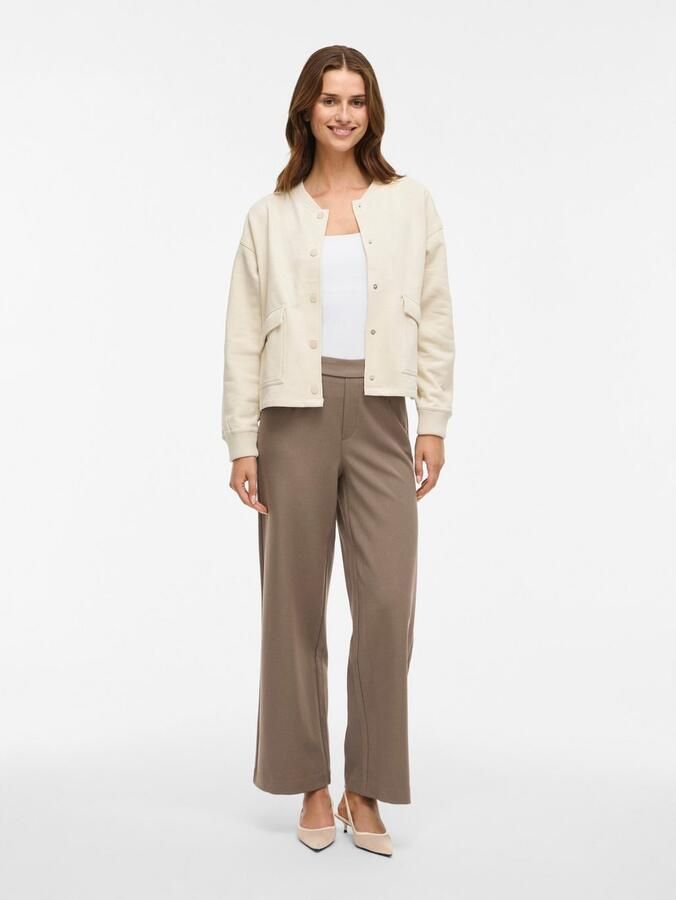 VILA wide leg high waist casual broek taupe - Foto 4