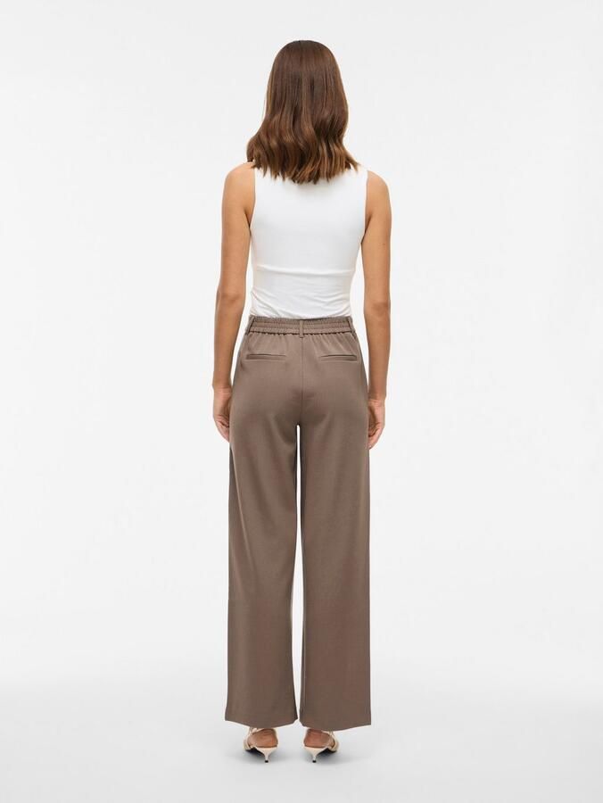 VILA wide leg high waist casual broek taupe - Foto 5