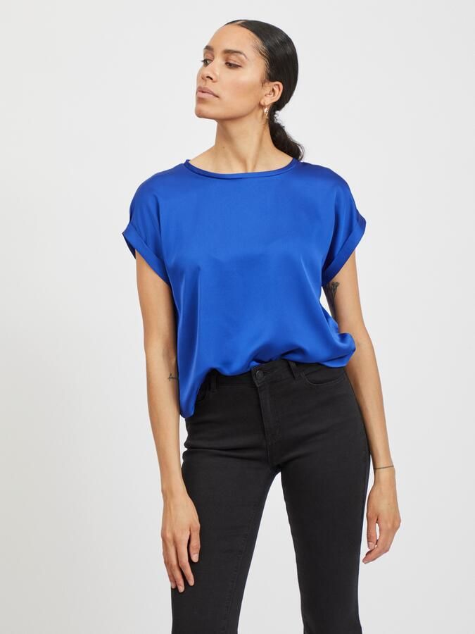 Vila Shirt met korte mouwen VIELLETTE S S SATIN TOP NOOS - Foto 5