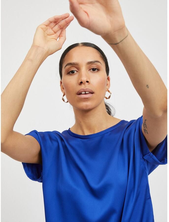 Vila Shirt met korte mouwen VIELLETTE S S SATIN TOP NOOS - Foto 3