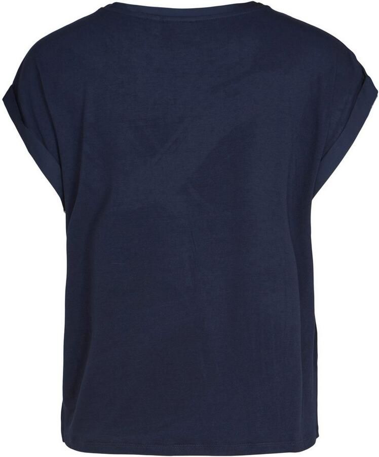 Vila Satin T-shirt met korte mouwen voor dames Blue Dames - Foto 4