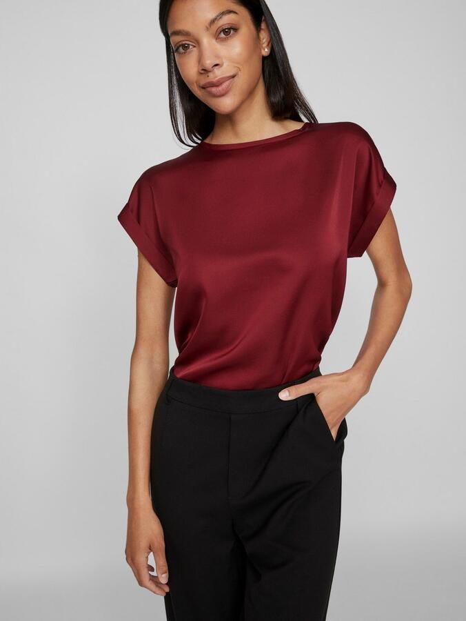 Vila Shirt met korte mouwen VIELLETTE S S SATIN TOP NOOS - Foto 2