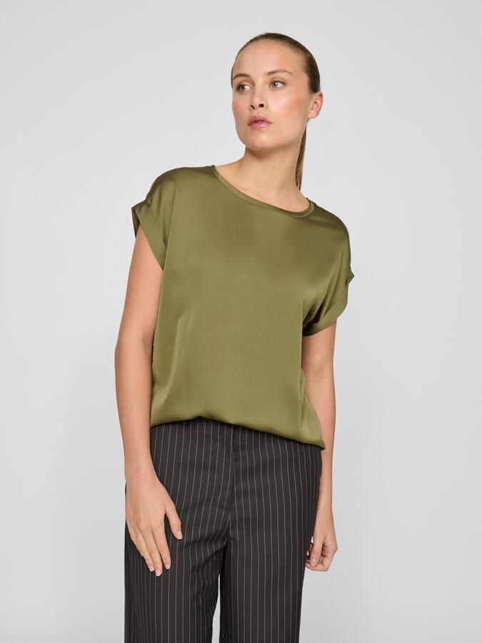 Vila Shirt met korte mouwen VIELLETTE S S SATIN TOP NOOS - Foto 4
