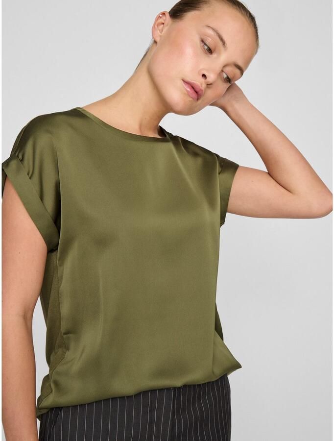 Vila Shirt met korte mouwen VIELLETTE S S SATIN TOP NOOS