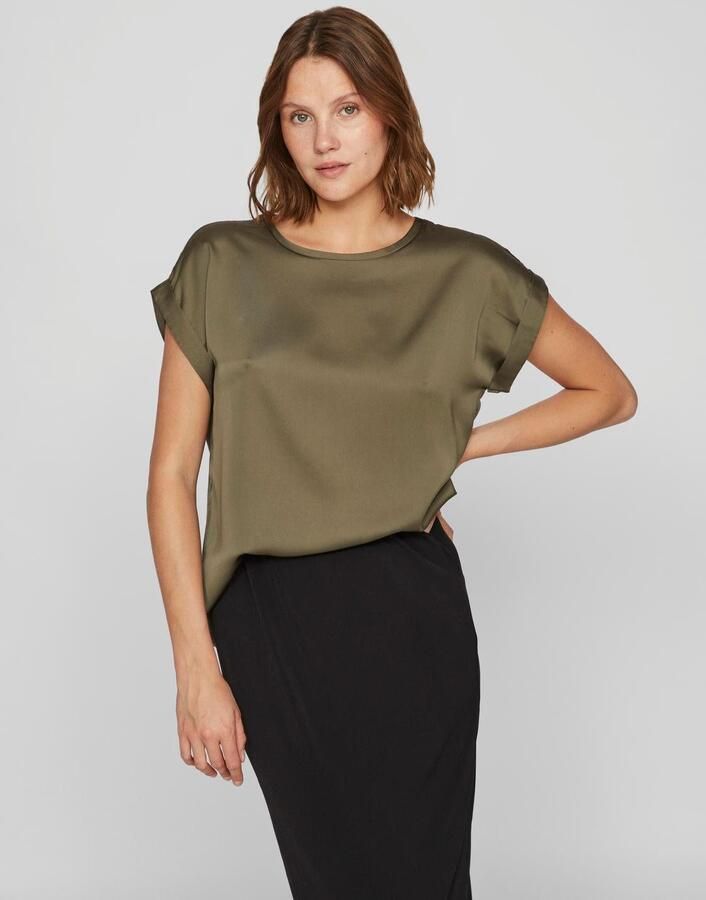 Vila Shirt met korte mouwen VIELLETTE S S SATIN TOP NOOS - Foto 8