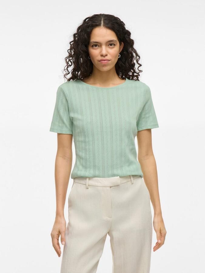 Vila Shirt met korte mouwen VIKASSIE S S POINTELLE TOP NOOS - Foto 3