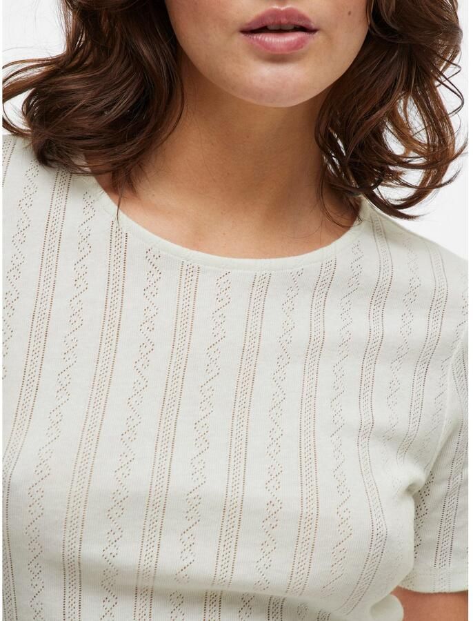 Vila Shirt met korte mouwen VIKASSIE S S POINTELLE TOP NOOS - Foto 2