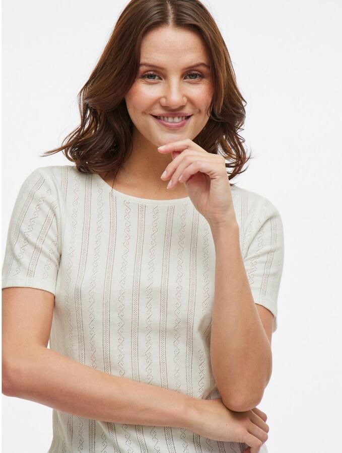 Vila Shirt met korte mouwen VIKASSIE S S POINTELLE TOP NOOS - Foto 3