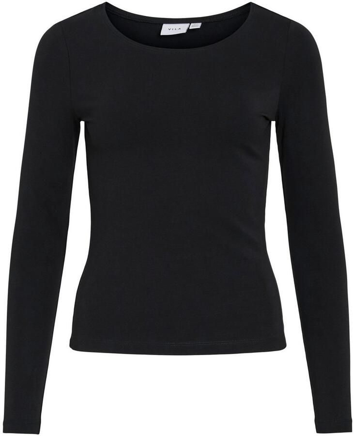 Vila Shirt met lange mouwen VINORA L S O-NECK TOP NOOS