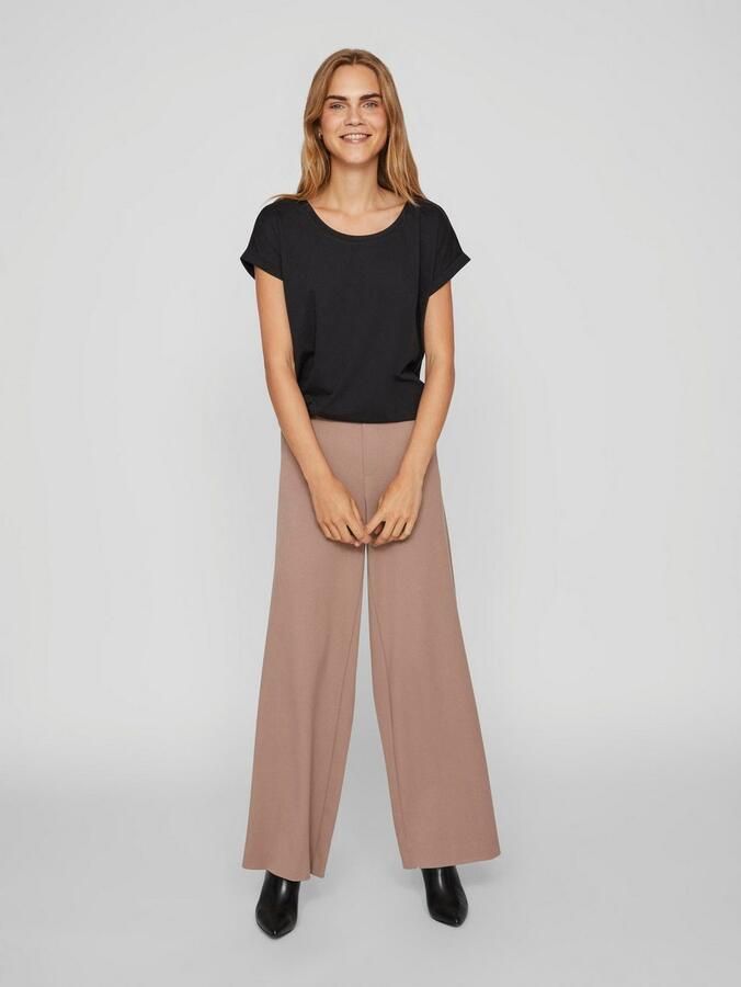 Vila Shirt met ronde hals VIDREAMERS NEW PURE T-SHIRT SU-NOOS Basic dames T-shirt met ronde hals en omgeslagen mouwen - Foto 5