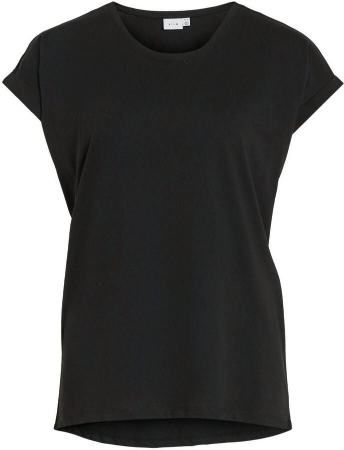 Vila Shirt met ronde hals VIDREAMERS NEW PURE T-SHIRT SU-NOOS Basic dames T-shirt met ronde hals en omgeslagen mouwen - Foto 2